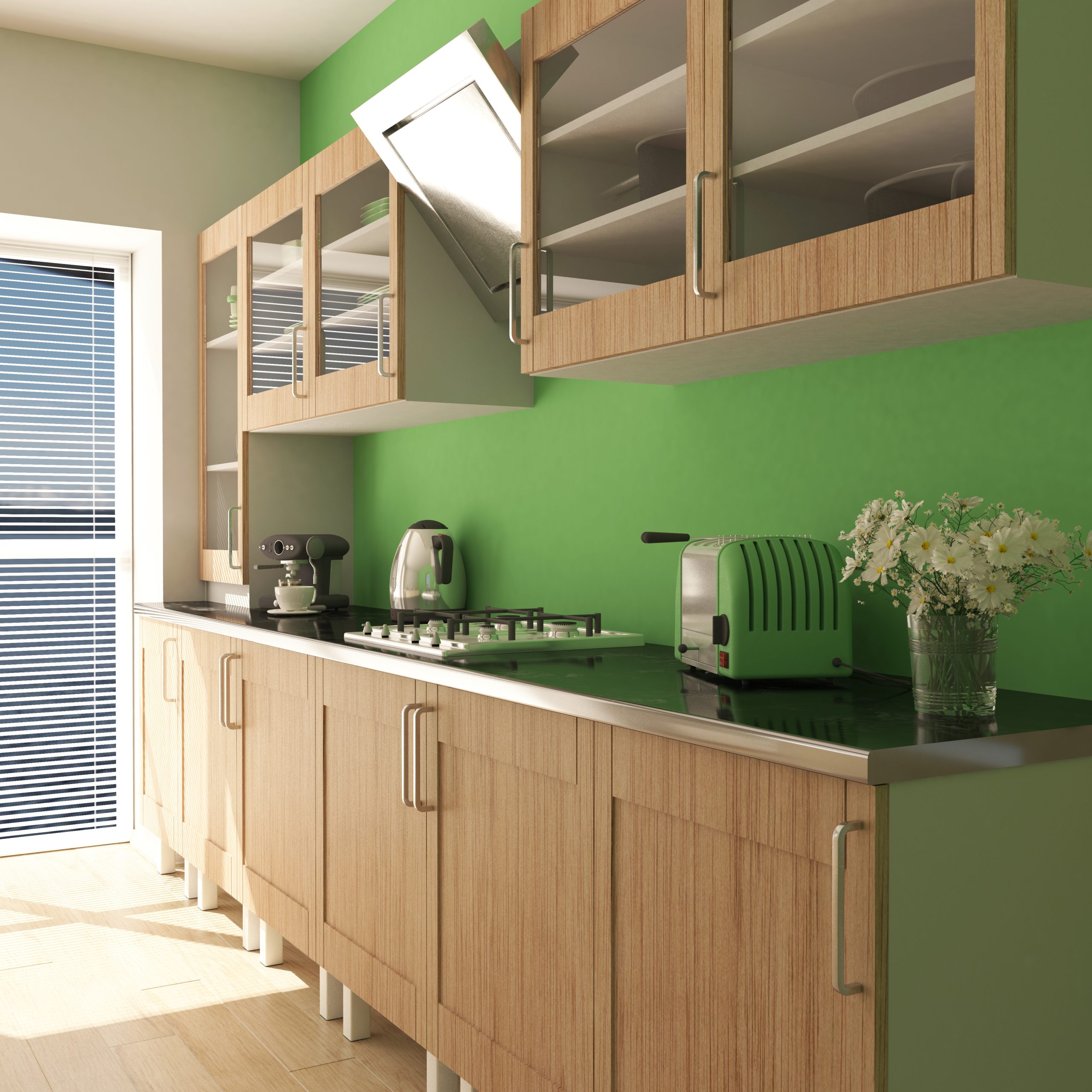Render of  3D Contemporary kitchen